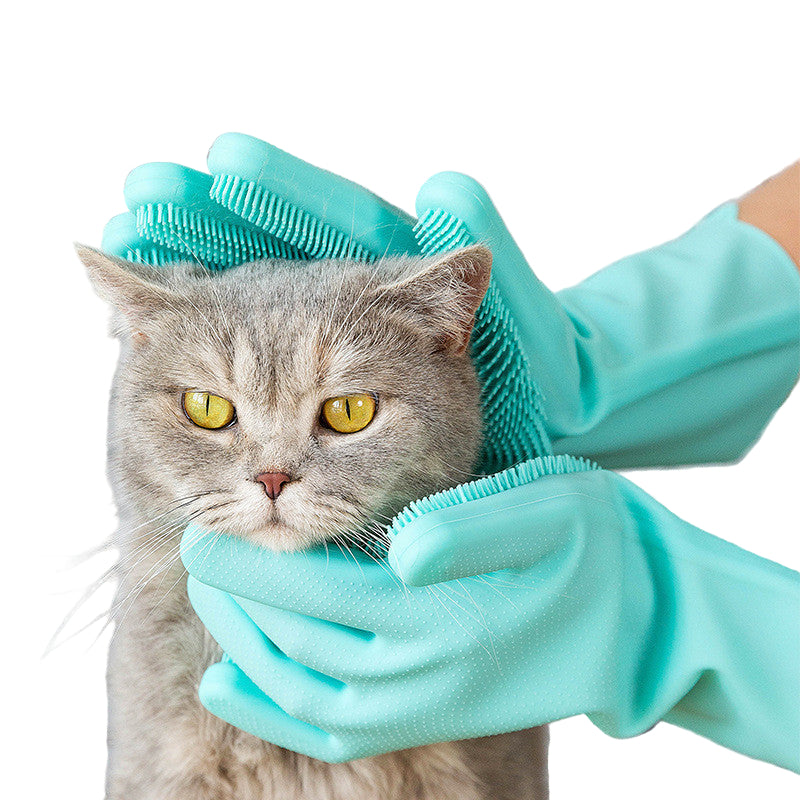 Gentle Bath & Grooming Glove for Cats and Dogs